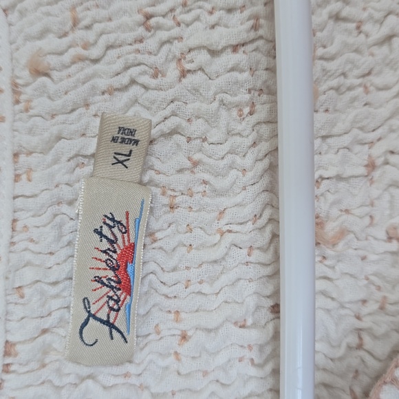 Faherty Laura Organic Cotton Blouse Top Embroidered XL - Picture 4 of 6